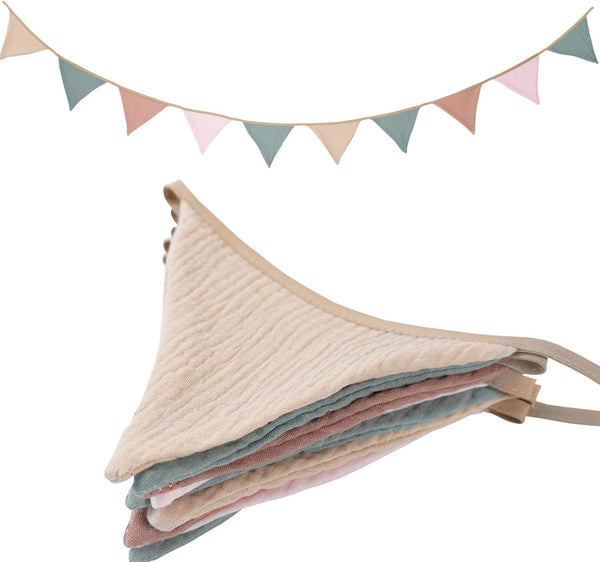 Pennant Banner Bunting Flags Multicolor, Garland Triangle Banners Fabric for Boho Shower