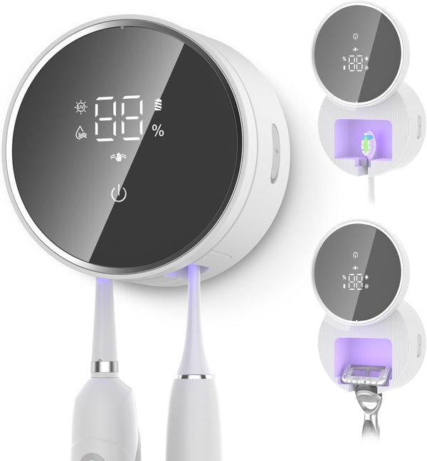 Toothbrush Holder and Cleaner Razor Holder and Dryer Auto Open/Close Cover Rechargeable