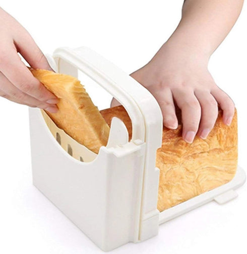nvaimaay Bread Slicer Toast Cutting Adjustable Roast Loaf Slicer Cutter Foldable Compact Toast Slicing Machine Plastic