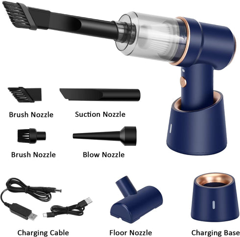 Handheld Vacuum Cordless, Mini Vacuum Cleaner, 8000Pa Desk Vacuum, 120W High Power Car Vacuum 2 in 1 Air Duster, Keyboard Vacuum with LED Light & Multi-Nozzles for Car, Computer, Sewing Machine by Honlibey
