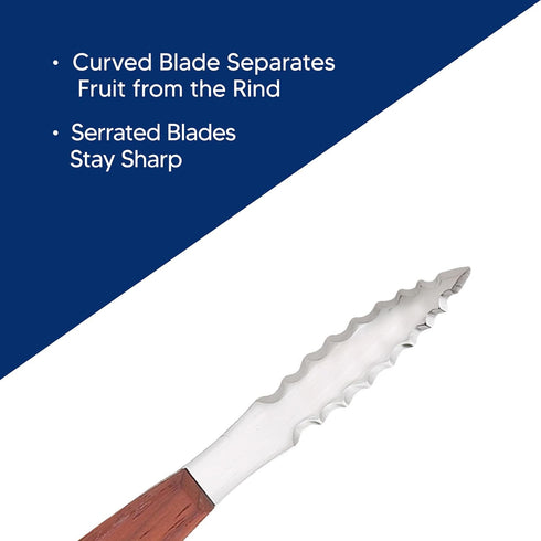 HIC Kitchen Squirt Free Serrated Twin-Blade Grapefruit Sectioning Knife, Stainless Steel Blades, Set of 2