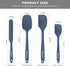 NileHome Silicone Spatula Set, Rubber Spatula High Heat-Resistant Premium BPA-Free One Piece Seamless Design Cooking Spatulas Utensils Set For Kitchen 4pack(Haze blue) by NileHome
