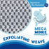 JJ KENT MEGA Minke Exfoliating Washcloth - Reusable Exfoliating Body Scrubber and Dead Skin Remover for Super Soft Skin