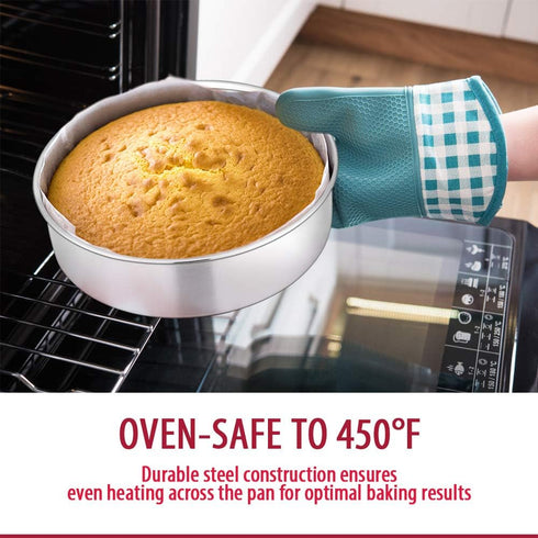 E-far Cake Pan Set of 3 (4 inch/6 inch/8 inch), Stainless Steel Round Layer Baking Pans for Tier Smash Cakes