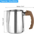 uxcell 20oz/600ml Stainless Steel Milk Frothing Pitcher Jug with Handle for Home Cafe Bar Restaurant, Silver