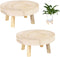 2Pcs Small Wooden Stools for Plants, Wood Stool Plant Stand, 8inch Solid