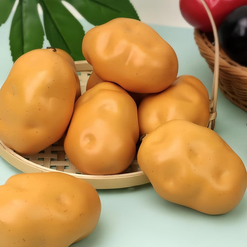 6PCS Set Ulalaza Realistic Artificial Fake Vegetables Lifelike Simulation Decorative Foam Food Imitation Potatoes Faux