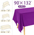 4 Pack 90x132Inch Rectangle Tablecloth Purple Rectangle Tables Washable Polyester Table Cover for Wedding Dining Table