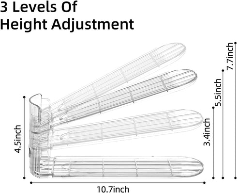 Organizer12Pack Shoe Slots Clear Shoe Stackers for a Pair of Shoes,Adjustable Shoe Rack with Three LevelsShoe Storage