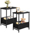 Small End Tables Set of 2, 2 Tier Side Tables with Fabric