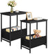 Small End Tables Set of 2, 2 Tier Side Tables with Fabric