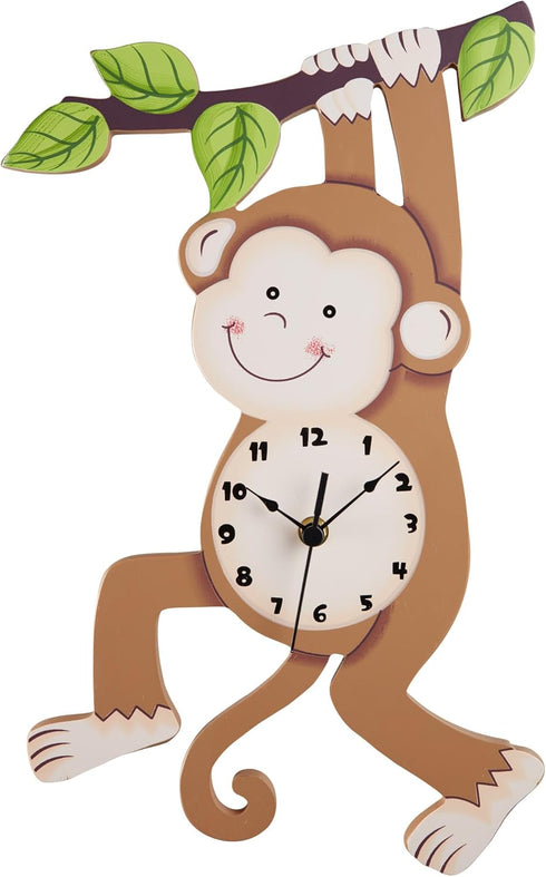 Fantasy Fields Sunny Safari Nursery Clock, Decorative Silent Non-Ticking Kids Wall Clock for Classrooms,