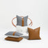 Hofdeco Faux Leather and 100% Cotton Pillow Cover Only, Camel Black Stripes, 12"x20"