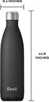 S'well Onyx Stainless Steel Water Bottle, 25oz - Triple Layered Vacuum Insulated - Keeps Drinks Cold for 48 Hours