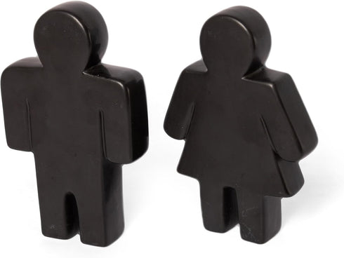 Defined Deco Ceramics Figures Decorative Objects, Funny Bathroom Decor for Shelves, Cute Modern Black Bookshelf Decor
