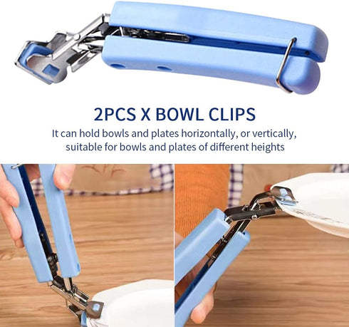2 Pack Bowl Clip, Stainless Steel Gripper Clips for Moving Hot Plates or Bowls from Microwave, Oven, Air Fryer (2pcs)