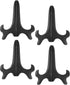 uxcell 4pcs 8" Easel Plate Holder, Black Wood-like Plastic Folding Display Stand for Decorative Picture Frame
