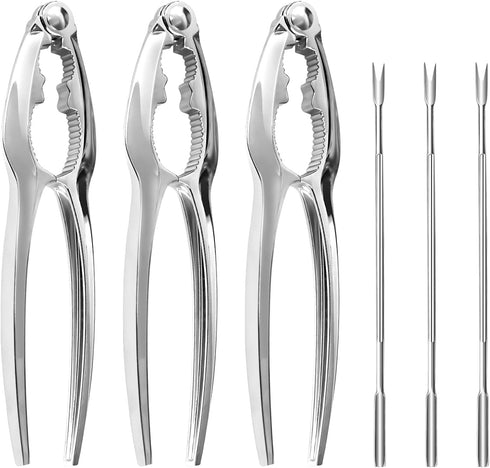 Upoomart Premium Crab Crackers and Tools Set - 3 Pieces Heavy Duty Stainless