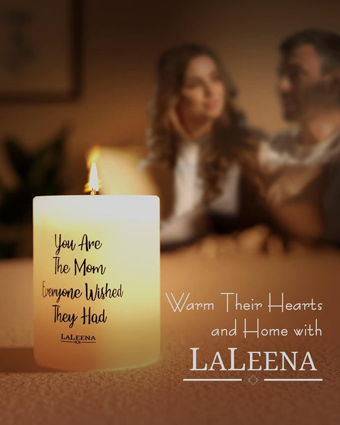 Luxury Scented Candle for Home - Gifts for Mom, Birthday Gifts (Large 14 oz) - Mom White Candle, Vanilla