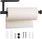 Paper Towel Holder, Under Cabinet Self Adhesive Kitchen Countertop Wall Mount Holder with Screws, Black