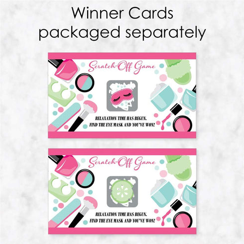 Big Dot of Happiness Spa Day - Girls Makeup Party Game Scratch Off Cards, 22 Count