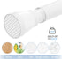 AIZESI White Adjustable Tension Curtain Rod 16 to 26 Inch, 7/8” Diameter for Window and Closet
