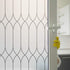 Privacy Window Film Decoration, White Frosted w/Black Morocco Lines, 17.7"x78.7", Heat Control Window Tint, Removable