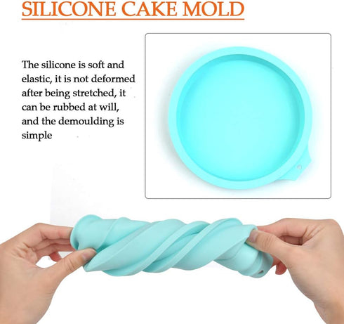 4 Pcs Layer Cake Pan Set, 6 Inch Silicone Round Cake Mold for Jumbo Whoopie Pie, Non-Stick Baking Tins