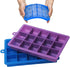 AYI&AYEE Silicone Ice Cube Trays, 2 Pack with Lids, 15 Cavities 1 2/5 inch Square Molds, BPA Free