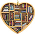 AyeBeau 2025, Book Lovers Ornaments Gifts, Bookshelf Heart Ornament Christmas for Tree Bookstore Book Lovers Heart