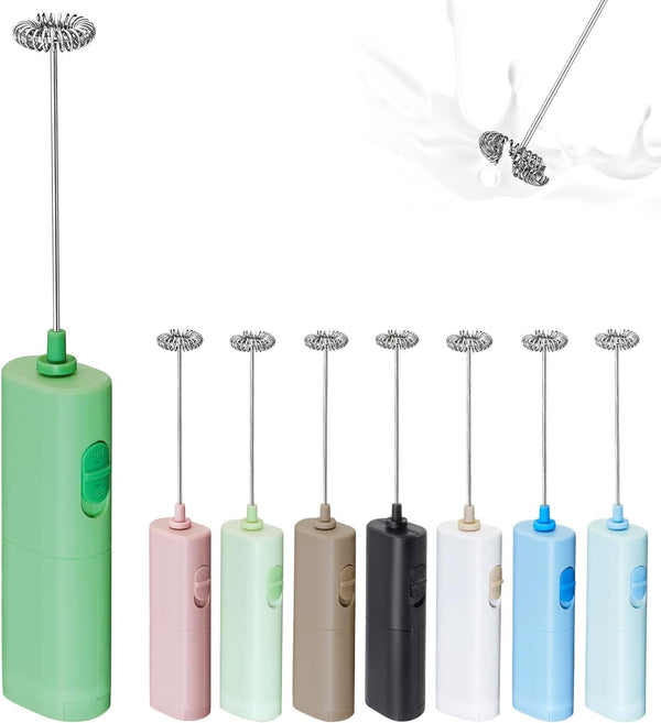 Portable Coffee Frother by ELMWAY, Battery Operated Electric Whisk, Mini Milk Frother