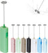 Portable Coffee Frother by ELMWAY, Battery Operated Electric Whisk, Mini Milk Frother