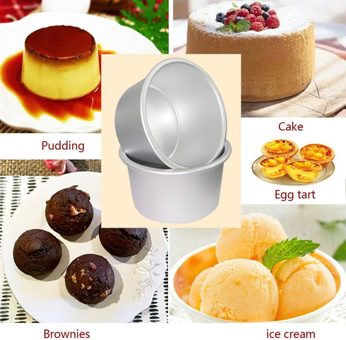 Pudding Cups Molds, Individual Popover Pan, 8 Pieces Aluminium Baking Maker (3.74 x 2 x 2.87 Inch)
