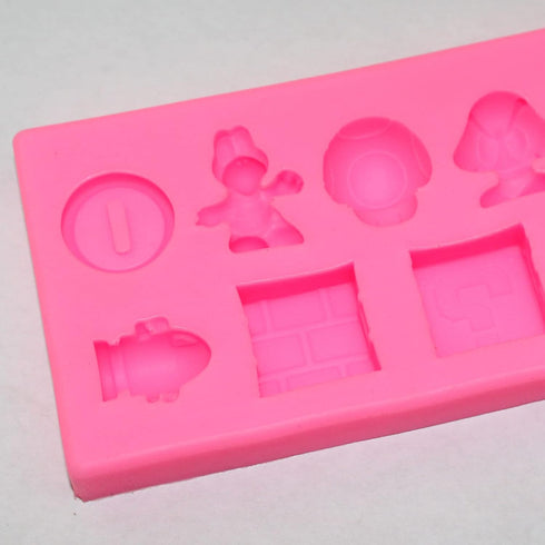 9-Cavity Silicone Cartoon Fondant Mold for Cake Decorating, Candy Making, and Resin Crafts - Chocolate and Gum Paste