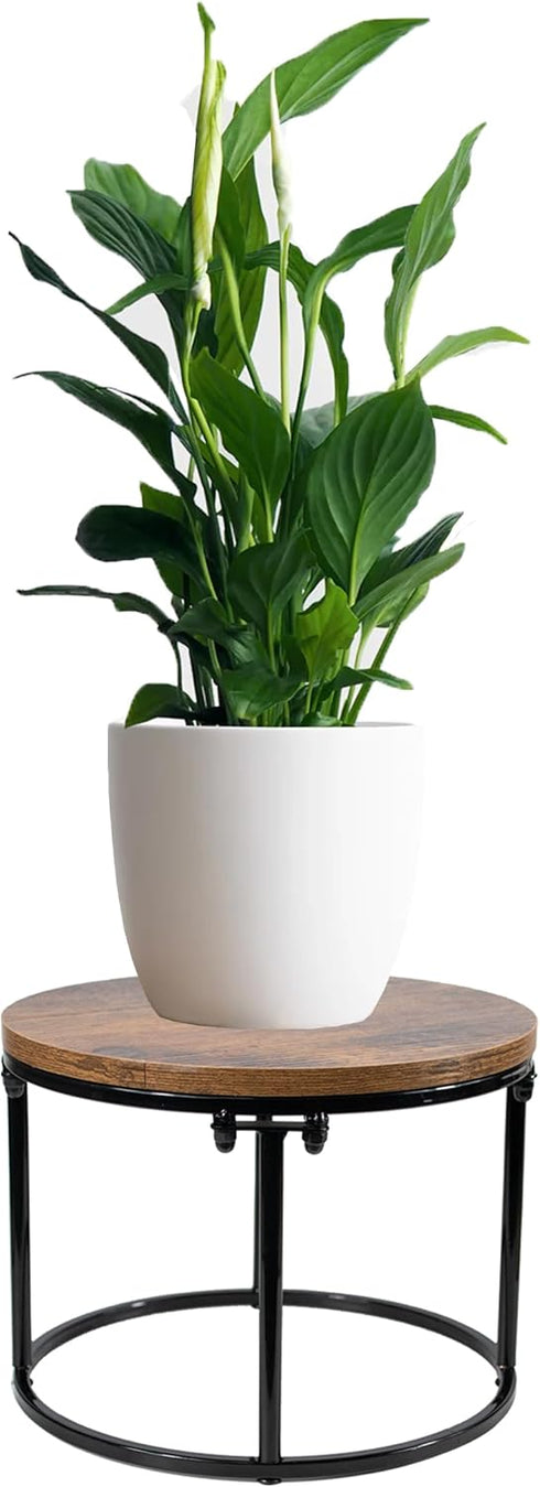 ARTORA Plant Stand Indoor Short Plant Shelf Mid Century Metal and Wood Stool