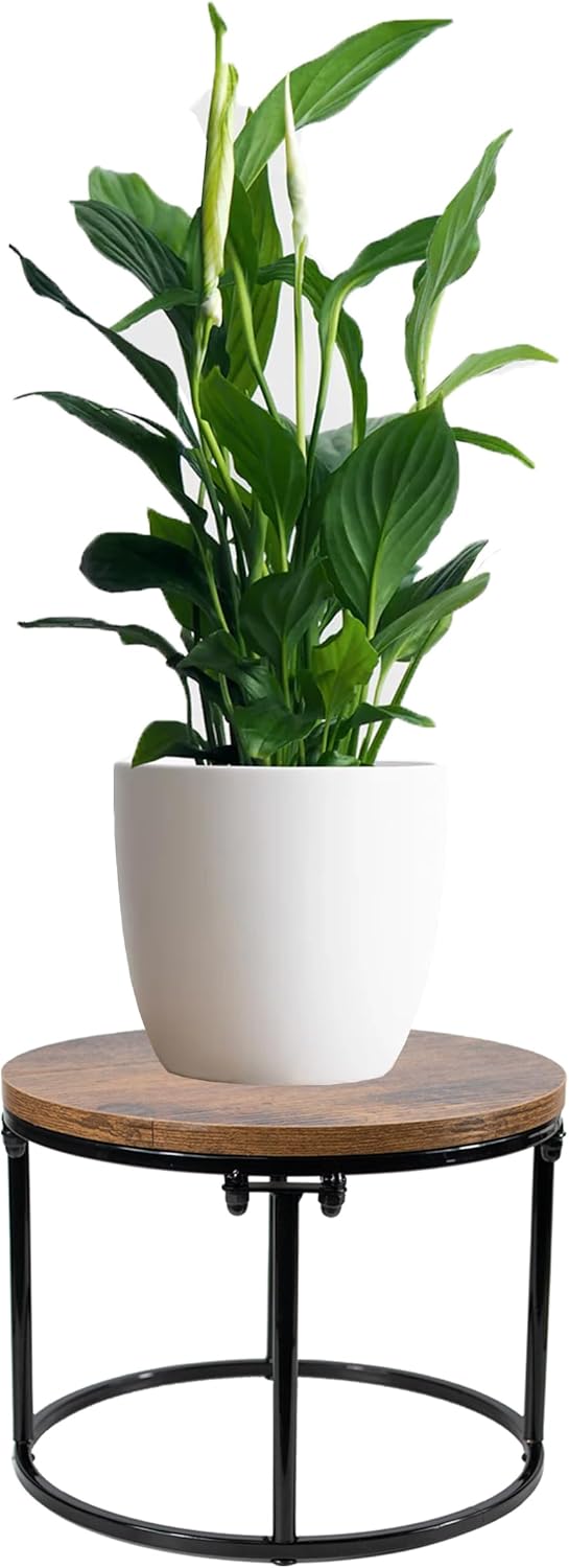 ARTORA Plant Stand Indoor Short Plant Shelf Mid Century Metal and Wood Stool