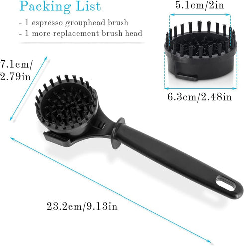 Espresso Machine Grouphead Cleaning Brush, CAFEMASY 360° Nylon Bristles for 51mm Espresso Machine