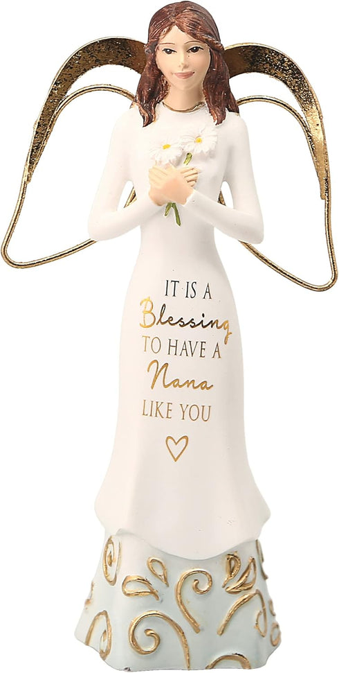 Pavilion Gift Company 5.5 Inch Angel Figurine - It is A Blessing to Have A Nana Like You, White