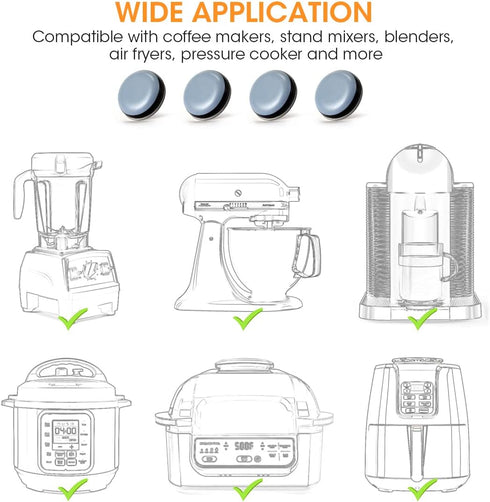 Aieve Appliance Sliders | 8 Pcs Small Appliance Slider for Countertop, Self Adhesive Caster Wheels for Kitchen Gadgets
