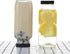Encheng Beverages Drinking Bottles 12oz, Glass Water Bottle with Lids, Octagonal Vintage Juice Bottles 20Pack