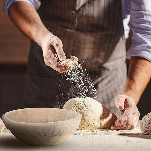 6 Packs Round Bread Proofing Basket Cloth Liner Rattan Baking Dough Basket Cover Natural Rattan Banneton (10 Inch)