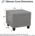 48L 25W 18H Inch, OutdoorLines Outdoor Waterproof Patio Ottoman Covers - Rectangle UV-Proof Patio Side Table Cover