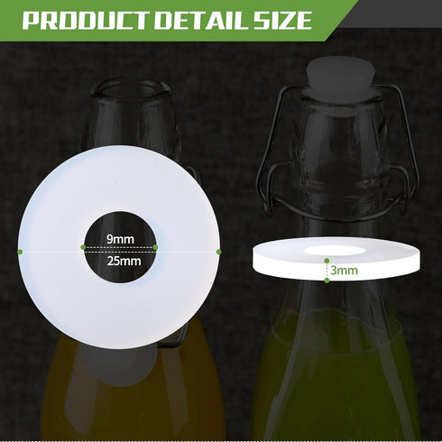 Grolsch Gaskets Silicone Seals for Swing Top Bottles, 40 Pack Combo Pack Clear, Soft Silicone for Better Sealing