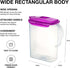 LocknLock Aqua 3 Quarts Water Jug with Handle, BPA Free Plastic Pitcher, Flip Top Lid, Purple for Teas and Juices