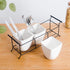 Bekith 3-Piece Ceramic Flatware Caddy with Metal Rack, White Utensil Holder Cutlery Organizer