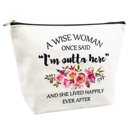 Retirement Gifts for Women, Funny Makeup Bag for Best Friends, Wife, Mom, Grandma, Coworkers, Retirees, Birthday