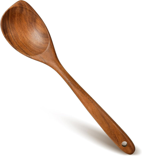 Wooden Spoons for Cooking, Natural Premium Teak Wood, Heat Resistant Cooking Utensils