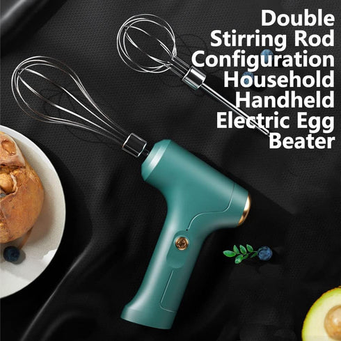 Electric Handheld Mixer with 2 Stirring Rods, 3 Speed Modes for Whipping, Mixing Pudding, Cookies, Cakes, Batters, USB