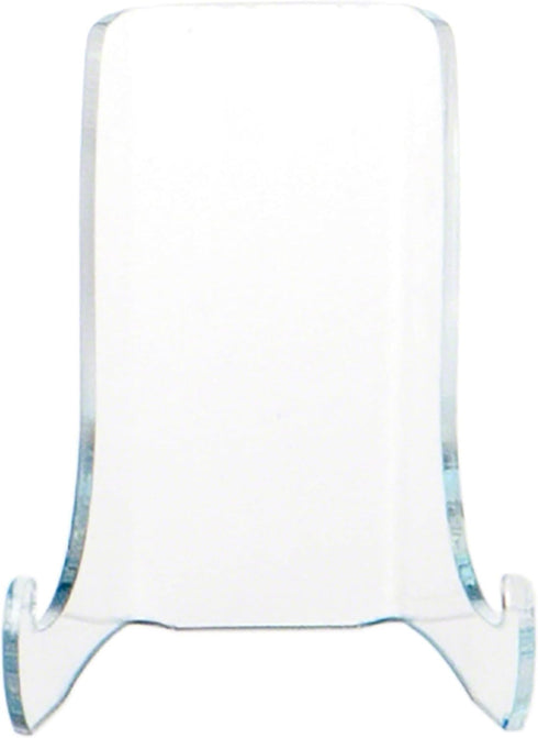 Plymor Clear Acrylic Small Flat Back Easel, 3" H x 2.5" W x 2" D with Shallow Support Ledges