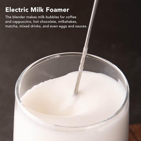 Electric Milk Frother Handheld for Coffee, Automatic Handheld Milk Beater Foam Maker for Stirring Bar Kitchen Drink Foamer Cappuccino, Latte, Matcha, Hot Chocolate, Mini Drink Mixer(Black and White) by TITA-DONG